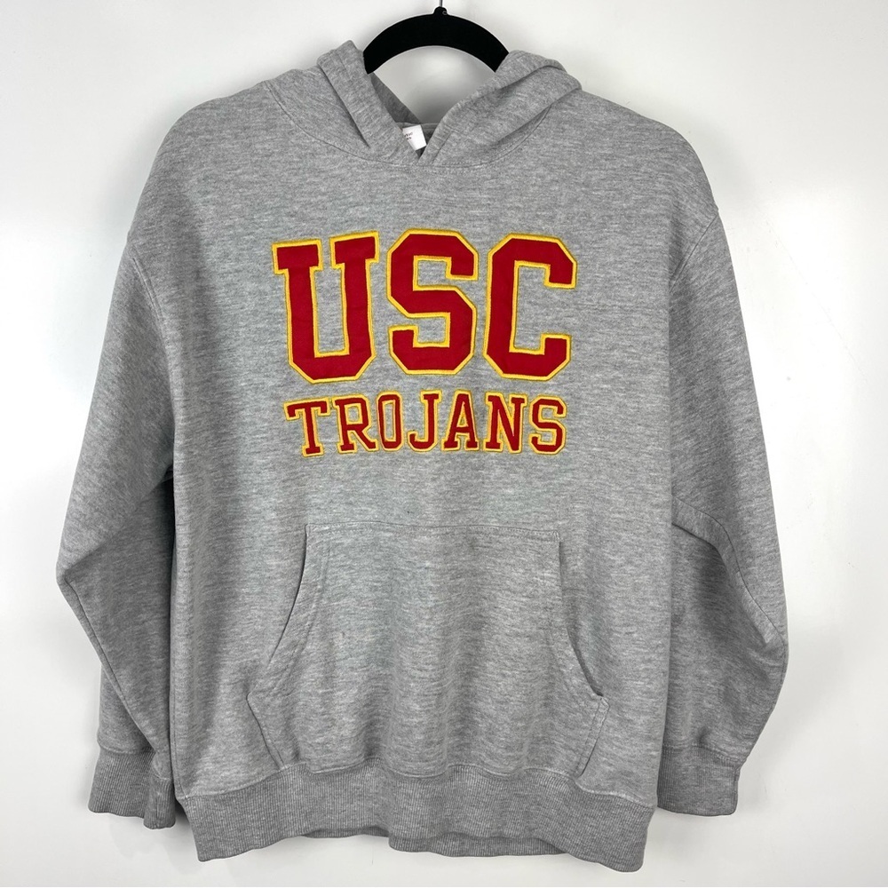 USC Trojans Hoodie Pull Over Collegiate Apparel Size XL Youth Red Grey Unisex